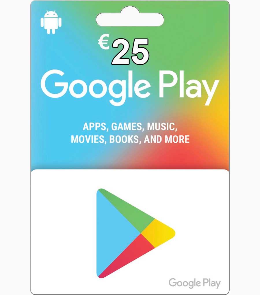 €25 Google Play Asia) Gift (Europe Card and